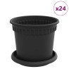 Pots de plantes 24 pcs Noir Ø 15 x 12 cm Plastique 543847543847