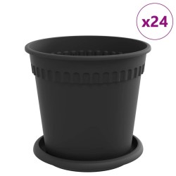 Pots de plantes 24 pcs Noir Ø 17 x 14 cm Plastique 543848543848