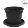 Pots de plantes 24 pcs Noir Ø 12,5 x 10 cm Plastique 543849543849
