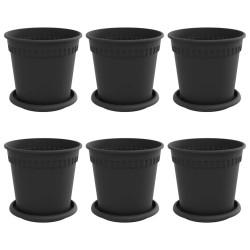 Pots de plantes 6 pcs Noir Ø 17 x 14 cm Plastique 543850543850