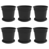 Pots de plantes 6 pcs Noir Ø 17 x 14 cm Plastique 543850543850