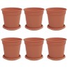 Pots de plantes 6 pcs Rouge brique Ø 17 x 14 cm Plastique 543852543852