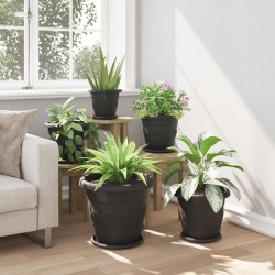 Pots de plantes 6 pcs Noir Ø 39 x 32 cm Plastique 543857543857