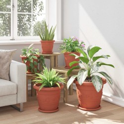 Pots de plantes 6 pcs Rouge brique Ø 34 x 28 cm Plastique 543858543858