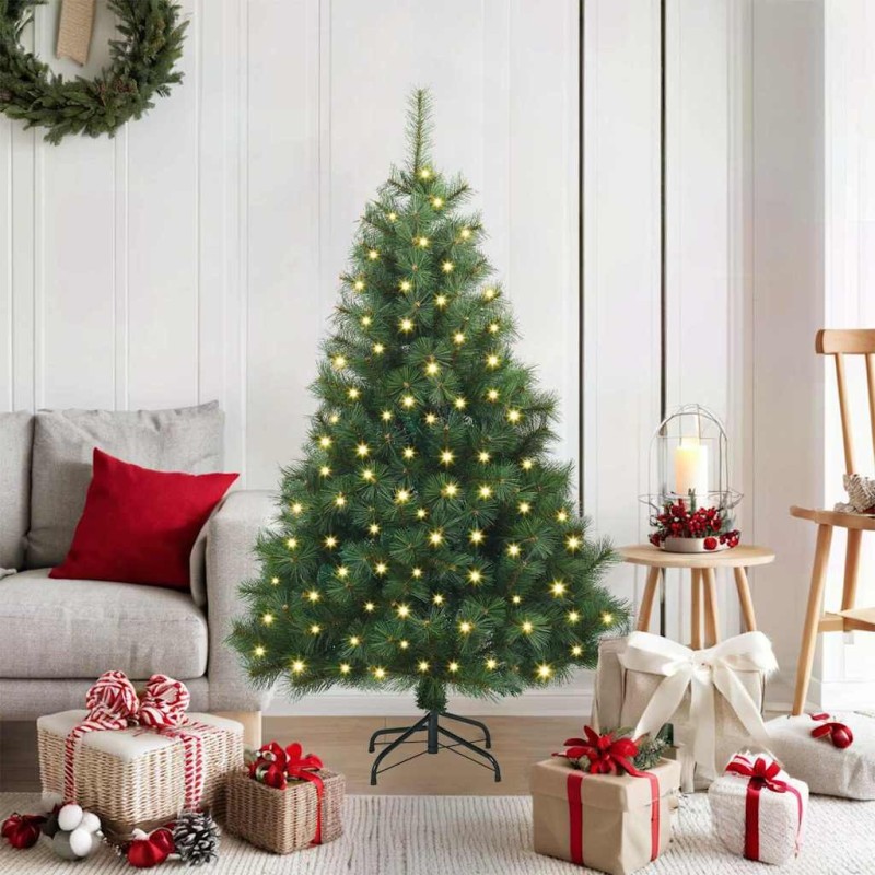 Sapin de Noël artificiel avec 150 LED Vert 120 cm PE et PVC 543865543865