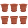 Pots de plantes 6 pcs Rouge brique Ø 39 x 32 cm Plastique 543866543866