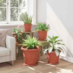 Pots de plantes 6 pcs Rouge brique Ø 39 x 32 cm Plastique 543866543866