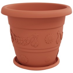 Pots de plantes 6 pcs Rouge brique Ø 39 x 32 cm Plastique 543866543866