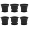 Pots de plantes 6 pcs Noir Ø 22 x 18 cm Plastique 543875543875