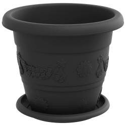 Pots de plantes 6 pcs Noir Ø 22 x 18 cm Plastique 543875543875