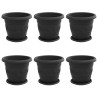 Pots de plantes 6 pcs Noir Ø 26 x 21.5 cm Plastique 543876543876