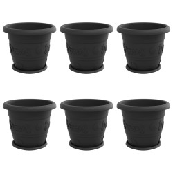 Pots de plantes 6 pcs Noir Ø 34 x 28 cm Plastique 543877543877