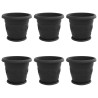 Pots de plantes 6 pcs Noir Ø 34 x 28 cm Plastique 543877543877