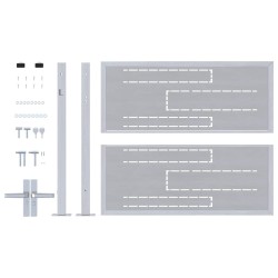 Porte de Jardin Argenté 85 x 70 cm Acier inoxydable 543888543888