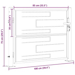 Porte de Jardin Argenté 85 x 70 cm Acier inoxydable 543888543888