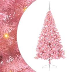 Sapin de Noël artificiel pré-éclairé Rose 180 cm PVC 543889543889
