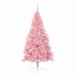 Sapin de Noël artificiel pré-éclairé Rose 180 cm PVC 543889543889