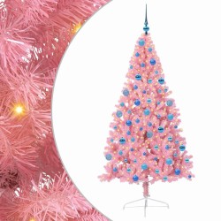 Sapin de Noël artificiel pré-éclairé Rose 180 cm PVC 543890543890
