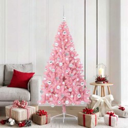 Sapin de Noël artificiel pré-éclairé Rose 180 cm PVC 543891543891