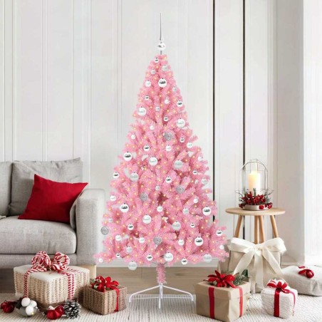 Sapin de Noël artificiel pré-éclairé Rose 180 cm PVC 543891543891