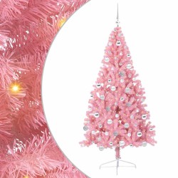 Sapin de Noël artificiel pré-éclairé Rose 180 cm PVC 543891543891