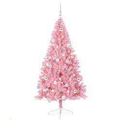 Sapin de Noël artificiel pré-éclairé Rose 180 cm PVC 543891543891