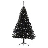 Sapin de Noël artificiel pré-éclairé Noir 150 cm PVC 543892543892