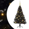 Sapin de Noël artificiel pré-éclairé Noir 150 cm PVC 543893543893