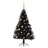 Sapin de Noël artificiel pré-éclairé Noir 150 cm PVC 543893543893