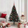 Sapin de Noël artificiel pré-éclairé Noir 150 cm PVC 543894543894