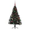Sapin de Noël artificiel pré-éclairé Noir 150 cm PVC 543894543894