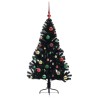 Sapin de Noël artificiel pré-éclairé Noir 150 cm PVC 543894543894