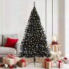 Sapin de Noël artificiel pré-éclairé Noir 180 cm PVC 543895543895