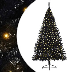 Sapin de Noël artificiel pré-éclairé Noir 180 cm PVC 543895543895