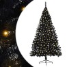 Sapin de Noël artificiel pré-éclairé Noir 180 cm PVC 543895543895