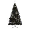 Sapin de Noël artificiel pré-éclairé Noir 180 cm PVC 543895543895