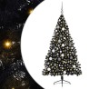 Sapin de Noël artificiel pré-éclairé Noir 180 cm PVC 543896543896
