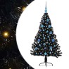 Sapin de Noël artificiel pré-éclairé Noir 150 cm PVC 543897543897
