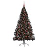 Sapin de Noël artificiel pré-éclairé Noir 180 cm PVC 543898543898