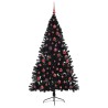 Sapin de Noël artificiel pré-éclairé Noir 180 cm PVC 543898543898