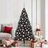 Sapin de Noël artificiel pré-éclairé Noir 180 cm PVC 543899543899