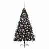 Sapin de Noël artificiel pré-éclairé Noir 180 cm PVC 543899543899