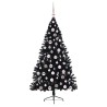 Sapin de Noël artificiel pré-éclairé Noir 180 cm PVC 543899543899