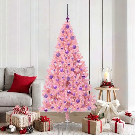 Sapin de Noël artificiel pré-éclairé Rose 180 cm PVC 543900543900