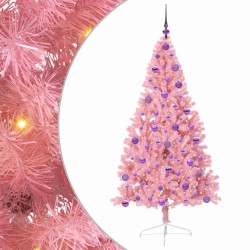 Sapin de Noël artificiel pré-éclairé Rose 180 cm PVC 543900543900