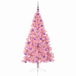 Sapin de Noël artificiel pré-éclairé Rose 180 cm PVC 543900543900