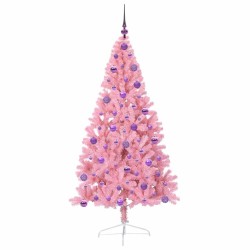 Sapin de Noël artificiel pré-éclairé Rose 180 cm PVC 543900543900