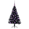 Sapin de Noël artificiel pré-éclairé Noir 120 cm PVC 543903543903