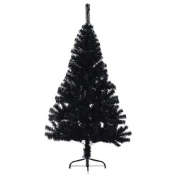 Sapin de Noël artificiel pré-éclairé Noir 120 cm PVC 543903543903