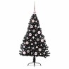 Sapin de Noël artificiel pré-éclairé Noir 120 cm PVC 543904543904